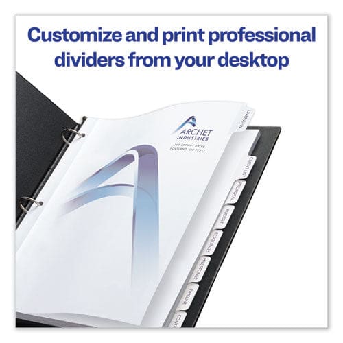 Avery Customizable Print-on Dividers 3-hole Punched 8-tab 11 X 8.5 White 25 Sets - School Supplies - Avery®