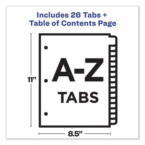 Avery Customizable Table Of Contents Ready Index Dividers With Multicolor Tabs 26-tab A To Z 11 X 8.5 White 1 Set - Office - Avery®
