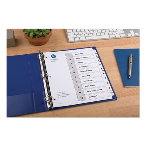 Avery Customizable Toc Ready Index Black And White Dividers 10-tab 1 To 10 11 X 8.5 1 Set - Office - Avery®