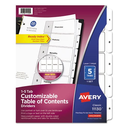 Avery Customizable Toc Ready Index Black And White Dividers 26-tab A To Z 11 X 9.25 1 Set - Office - Avery®