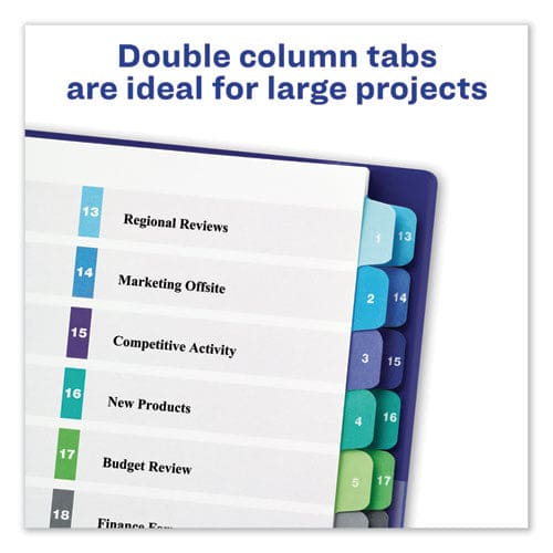Avery Customizable Toc Ready Index Double Column Multicolor Tab Dividers 24-tab 1 To 24 11 X 8.5 White 1 Set - Office - Avery®