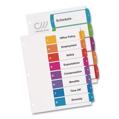 Avery Customizable Toc Ready Index Multicolor Tab Dividers Extra Wide Tabs 10-tab 1 To 10 11 X 9.25 White 1 Set - Office - Avery®