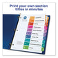 Avery Customizable Toc Ready Index Multicolor Tab Dividers Uncollated 10-tab 1 To 10 11 X 8.5 White 24 Sets - Office - Avery®