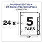 Avery Customizable Toc Ready Index Multicolor Tab Dividers Uncollated 5-tab 1 To 5 11 X 8.5 White 24 Sets - Office - Avery®