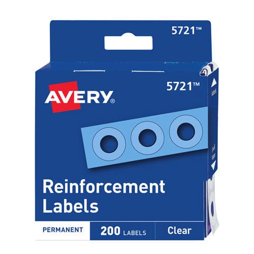 Avery Dispenser Pack Hole Reinforcements 0.25 Dia Clear 200/pack (5721) - School Supplies - Avery®