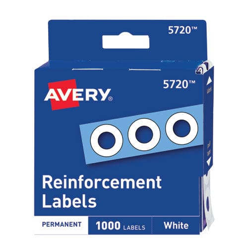 Avery Dispenser Pack Hole Reinforcements 0.25 Dia White 1,000/pack (5720) - School Supplies - Avery®