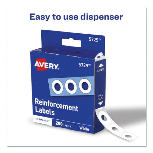 Avery Dispenser Pack Hole Reinforcements 0.25 Dia White 200/pack (5729) - School Supplies - Avery®
