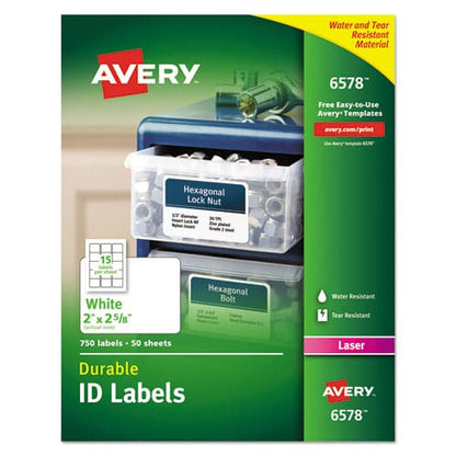 Avery Durable Permanent Id Labels With Trueblock Technology Laser Printers 2 X 2.63 White 15/sheet 50 Sheets/pack - Office - Avery®