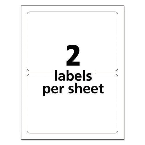 Avery Durable Permanent Id Labels With Trueblock Technology Laser Printers 5 X 8.13 White 2/sheet 50 Sheets/pack - Office - Avery®