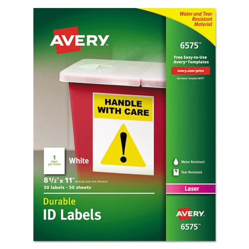 Avery Durable Permanent Id Labels With Trueblock Technology Laser Printers 8.5 X 11 White 50/pack - Office - Avery®