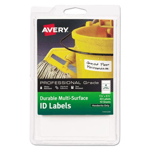 Avery Durable Permanent Multi-surface Id Labels Inkjet/laser Printers 1.25 X 3.5 White 4/sheet 10 Sheets/pack - Office - Avery®