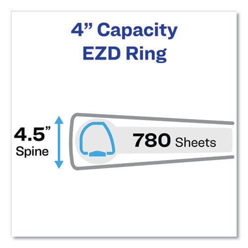 Avery Durable View Binder With Durahinge And Ezd Rings 3 Rings 4 Capacity 11 X 8.5 Black (9800) - School Supplies - Avery®