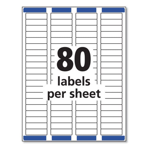Avery Easy Peel White Address Labels W/ Sure Feed Technology Inkjet Printers 0.5 X 1.75 White 80/sheet 25 Sheets/pack - Office - Avery®