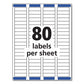 Avery Easy Peel White Address Labels W/ Sure Feed Technology Laser Printers 0.5 X 1.75 White 80/sheet 100 Sheets/box - Office - Avery®