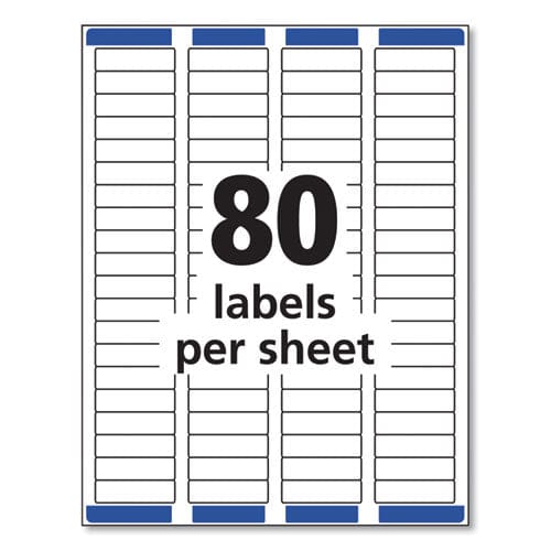 Avery Easy Peel White Address Labels W/ Sure Feed Technology Laser Printers 0.5 X 1.75 White 80/sheet 100 Sheets/box - Office - Avery®