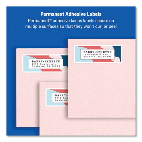 Avery Easy Peel White Address Labels W/ Sure Feed Technology Laser Printers 1.33 X 4 White 14/sheet 250 Sheets/box - Office - Avery®