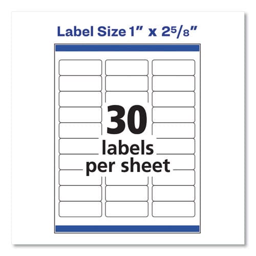 Avery Easy Peel White Address Labels W/ Sure Feed Technology Laser Printers 1 X 2.63 White 30/sheet 250 Sheets/pack - Office - Avery®