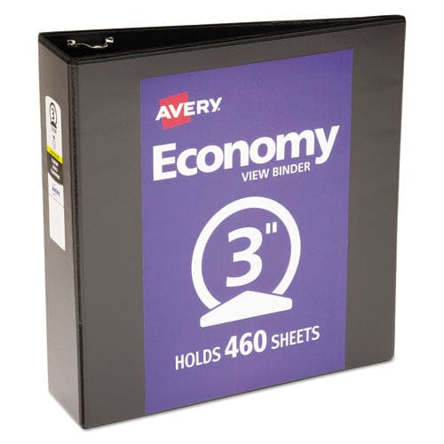 Avery Economy View Binder With Round Rings 3 Rings 3 Capacity 11 X 8.5 Black (5740) - School Supplies - Avery®