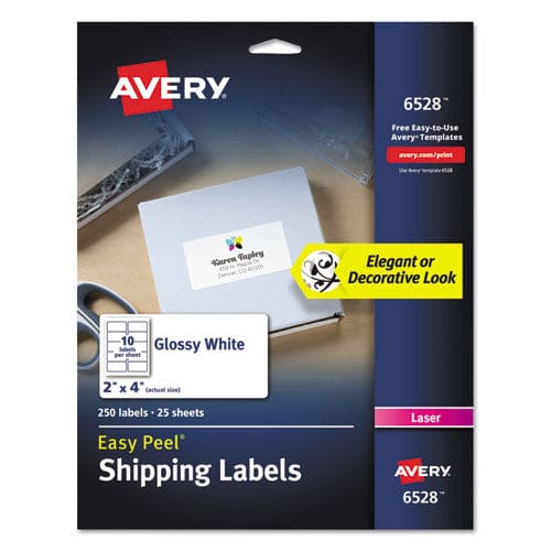 Avery Glossy Clear Easy Peel Mailing Labels W/ Sure Feed Technology Inkjet/laser Printers 0.66 X 1.75 60/sheet 10 Sheets/pk - Office -