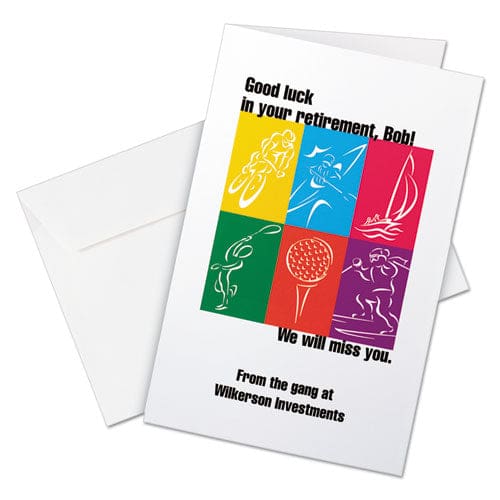 Avery Half-fold Greeting Cards With Matching Envelopes Inkjet 85 Lb 5.5 X 8.5 Matte White 1 Card/sheet 30 Sheets/box - Office - Avery®