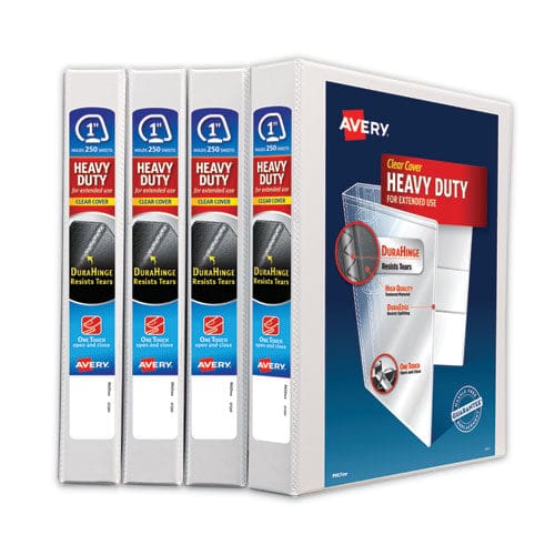 Avery Heavy-duty Non Stick View Binder With Durahinge And Slant Rings 3 Rings 1 Capacity 11 X 8.5 White 4/pack - School Supplies - Avery®