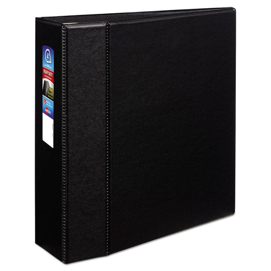 Avery Heavy-Duty Non-View Binder with DuraHinge and Locking One Touch EZD Rings 3 Rings 4 Capacity 11 x 8.5 Black - Binders & Sheet