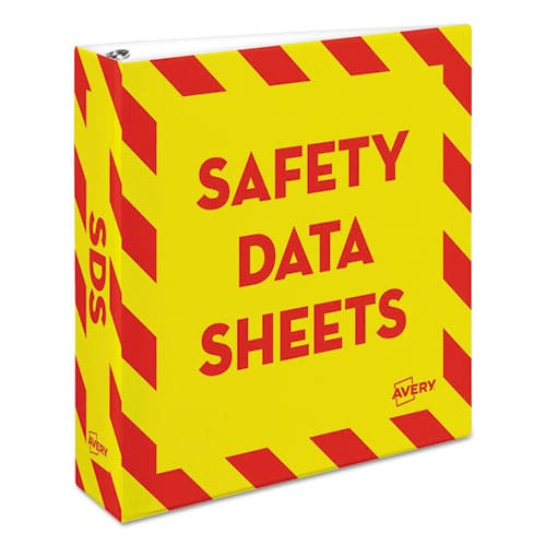 Avery Heavy-duty Preprinted Safety Data Sheet Binder 3 Rings 2 Capacity 11 X 8.5 Yellow/red - School Supplies - Avery®