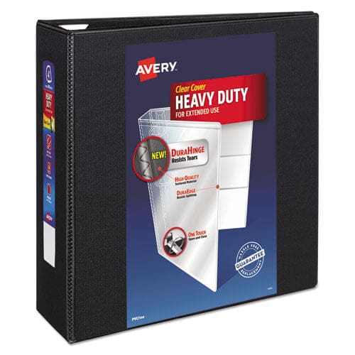 Avery Heavy-duty View Binder With Durahinge And Locking One Touch Ezd Rings 3 Rings 4 Capacity 11 X 8.5 Black - School Supplies - Avery®