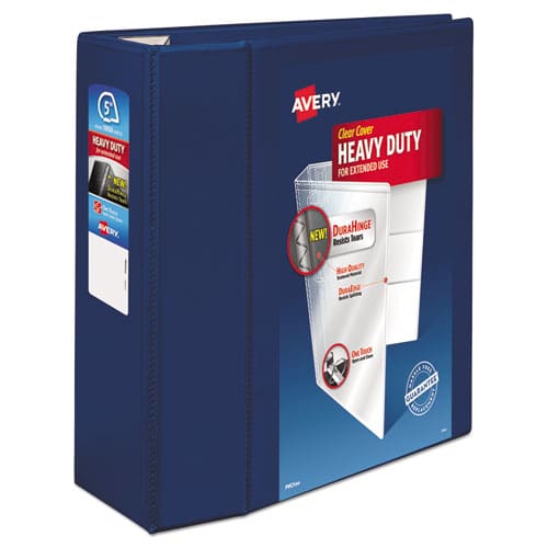 Avery Heavy-duty View Binder With Durahinge And Locking One Touch Ezd Rings 3 Rings 5 Capacity 11 X 8.5 Navy Blue - School Supplies - Avery®