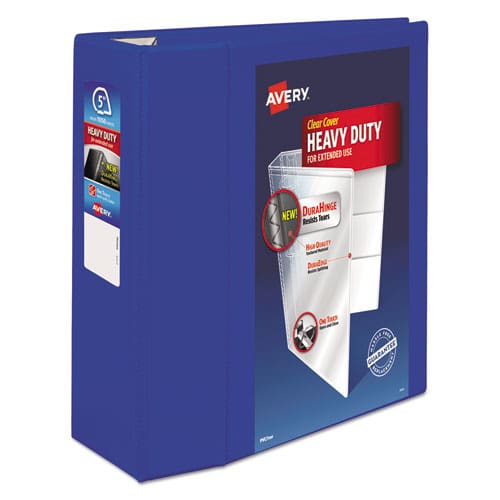 Avery Heavy-duty View Binder With Durahinge And Locking One Touch Ezd Rings 3 Rings 5 Capacity 11 X 8.5 Pacific Blue - School Supplies -