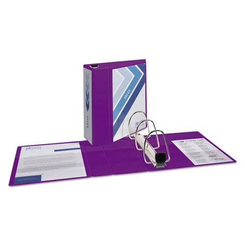 Avery Heavy-duty View Binder With Durahinge And Locking One Touch Ezd Rings 3 Rings 5 Capacity 11 X 8.5 Purple - School Supplies - Avery®