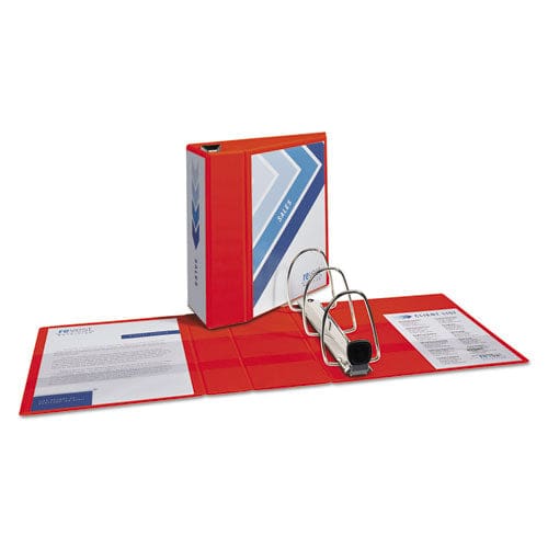 Avery Heavy-duty View Binder With Durahinge And Locking One Touch Ezd Rings 3 Rings 5 Capacity 11 X 8.5 Red - School Supplies - Avery®