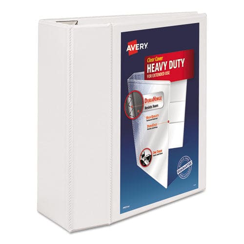 Avery Heavy-duty View Binder With Durahinge And Locking One Touch Ezd Rings 3 Rings 5 Capacity 11 X 8.5 White - School Supplies - Avery®