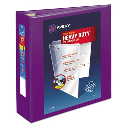 Avery Heavy-duty View Binder With Durahinge And Locking One Touch Ezd Rings 3 Rings 3 Capacity 11 X 8.5 Purple - School Supplies - Avery®