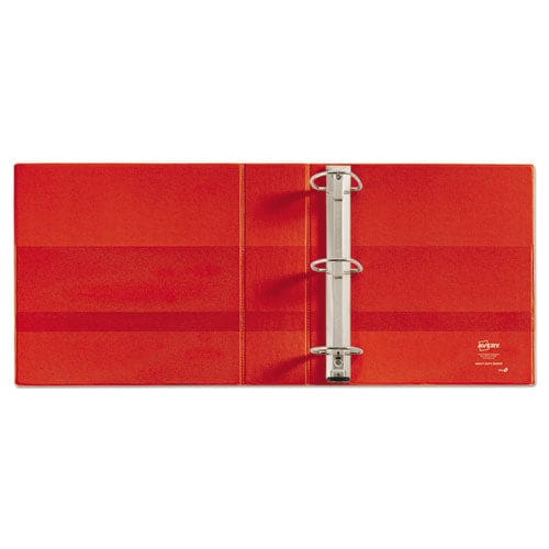 Avery Heavy-duty View Binder With Durahinge And Locking One Touch Ezd Rings 3 Rings 3 Capacity 11 X 8.5 Red - School Supplies - Avery®
