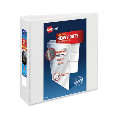 Avery Heavy-duty View Binder With Durahinge And Locking One Touch Ezd Rings 3 Rings 3 Capacity 11 X 8.5 White - School Supplies - Avery®