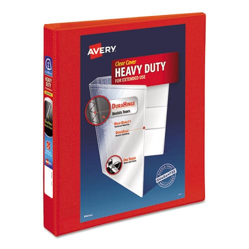Avery Heavy-duty View Binder With Durahinge And One Touch Ezd Rings 3 Rings 1.5 Capacity 11 X 8.5 Red - School Supplies - Avery®