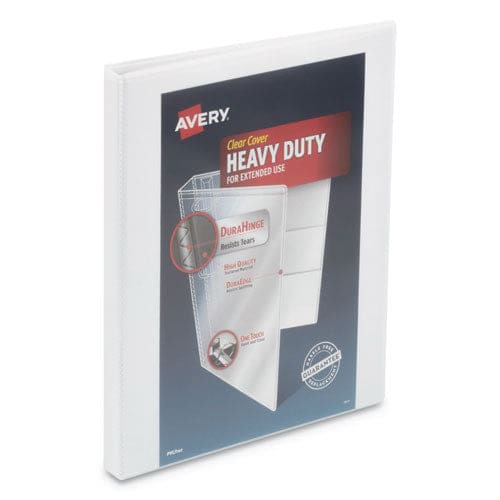 Avery Heavy-duty View Binder With Durahinge And One Touch Slant Rings 3 Rings 0.5 Capacity 11 X 8.5 White - School Supplies - Avery®