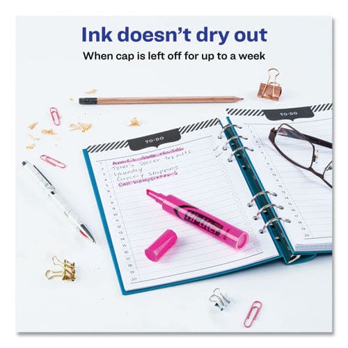 Avery Hi-liter Desk-style Highlighters Fluorescent Pink Ink Chisel Tip Pink/black Barrel Dozen - School Supplies - Avery®