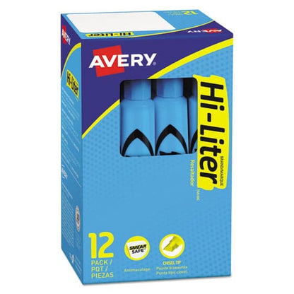 Avery Hi-liter Desk-style Highlighters Light Blue Ink Chisel Tip Light Blue/black Barrel Dozen - School Supplies - Avery®