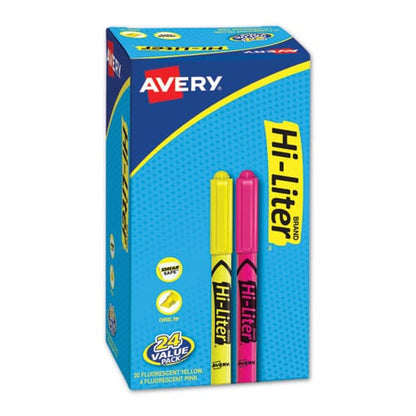 Avery Hi-liter Pen-style Highlighter Value Pack Assorted Ink Colors Chisel Tip Assorted Barrel Colors 24/pack - School Supplies - Avery®
