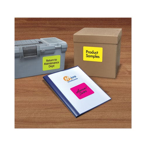 Avery High-vis Removable Laser/inkjet Id Labels W/ Sure Feed 3.33 X 4 Neon 72/pk - Office - Avery®