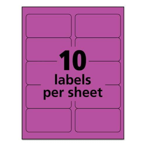 Avery High-visibility Permanent Laser Id Labels 2 X 4 Neon Magenta 1000/box - Office - Avery®