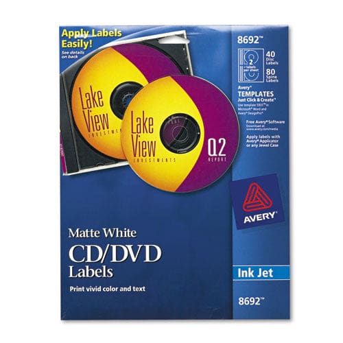 Avery Inkjet Cd Labels Matte White 40/pack - Technology - Avery®