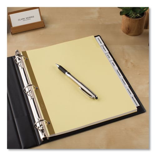 Avery Insertable Big Tab Dividers 8-tab Double-sided Gold Edge Reinforcing 11 X 8.5 Buff Clear Tabs 24 Sets - School Supplies - Avery®