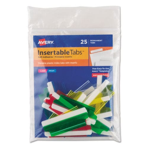 Avery Insertable Index Tabs With Printable Inserts 1/5-cut Clear 1.5 Wide 25/pack - Office - Avery®