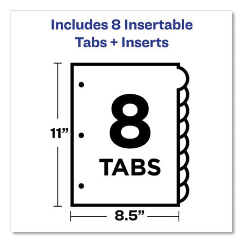 Avery Insertable Style Edge Tab Plastic 1-pocket Dividers 8-tab 11.25 X 9.25 Translucent 1 Set - School Supplies - Avery®