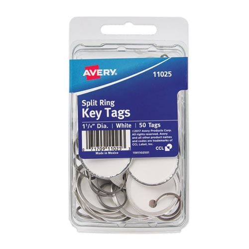 Avery Key Tags With Split Ring 1.25 Dia White 50/pack - Office - Avery®