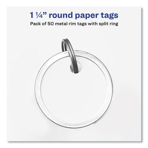 Avery Key Tags With Split Ring 1.25 Dia White 50/pack - Office - Avery®