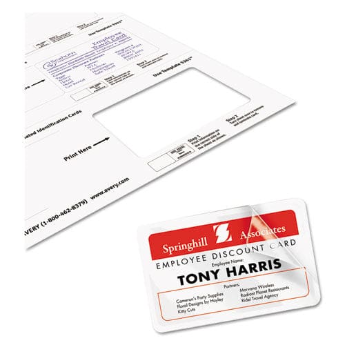 Avery Laminated Laser/inkjet Id Cards 2 1/4 X 3 1/2 White 30/box - Office - Avery®